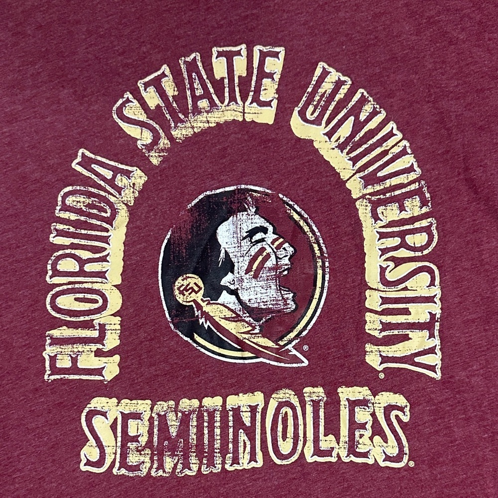 KNIGHTS APPAREL Florida State University Seminoles Maroon Ringer T-Shirt, Size L